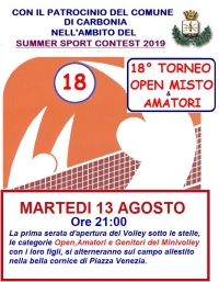 &quot;Carbonia Summer Sport Contest&quot;: si comincia domani sera in piazza Venezia a Cortoghiana con la pallavolo