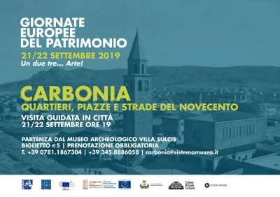 Sabato 21 e domenica 22 Settembre a Carbonia le “Giornate Europee del Patrimonio”