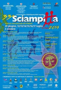 Sabato 13 Luglio  nell’Anfiteatro di piazza Marmilla alle ore 21.15  la 33^ edizione di “Sciampitta in tour 2019”, il festival internazionale del folklore