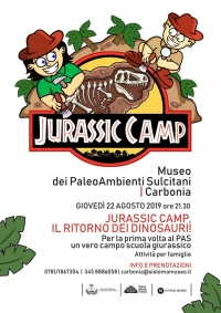 Giovedì 22 Agosto alle ore 21.30 al Museo dei PaleoAmbienti Sulcitani la prima edizione di &quot;Jurassic Camp&quot;